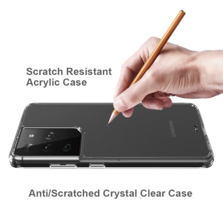 Акриловый противоударный чехол HMC на Samsung Galaxy S21 Ultra - серый