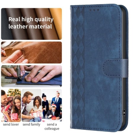 Чехол- книжка Plaid Embossed Leather для Samsung Galaxy S23 FE 5G - синий