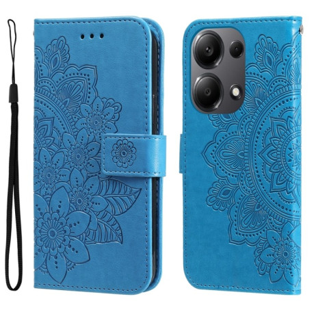 Чохол-книжка 7-petal Flowers Embossing для Xiaomi Redmi Note13 Pro 4G Global/Poco M6 Pro 4G - синій