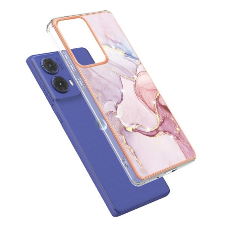 Противоударный чехол Electroplating IMD для Motorola Moto G85 - Rose Gold
