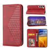 Чехол-книжка Cubic Grid Calf Texture для Samsung Galaxy S23 5G - красный
