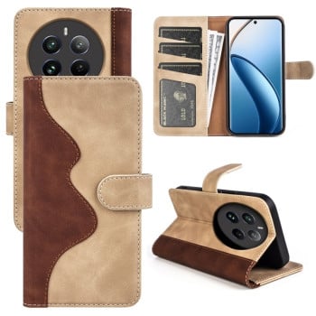 Чехол-книжка Stitching Horizontal Flip Leather  для Realme 12+ 5G/12 4G/13 4G 5G - желтый