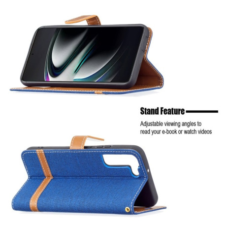 Чохол-книжка Color Matching Denim Texture на Samsung Galaxy S22 Plus 5G - синій