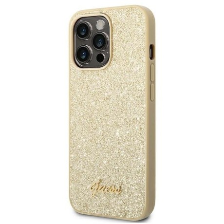 Оригінальний чохол Guess Glitter Script для iPhone 14 Pro Max - gold