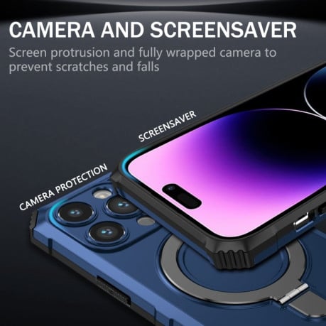 Протиударний чохол MagSafe Magnetic Holder для iPhone 15 Pro Max - синій