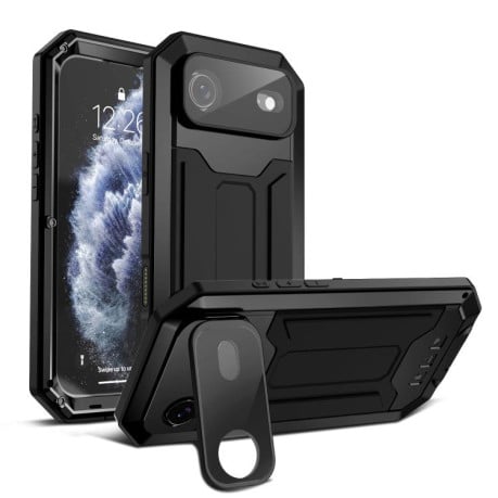 Протиударний чохол R-JUST захист камери + підставка на iPhone Air - чорний