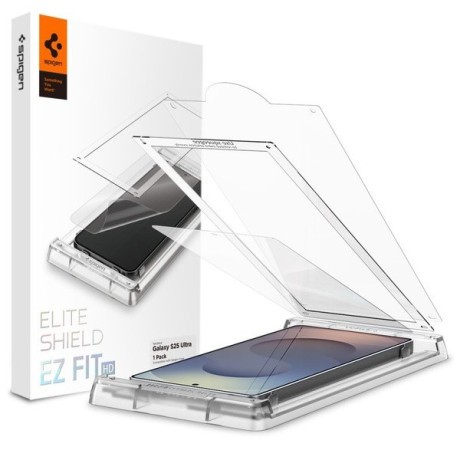 Оригинальне захисне скло Spigen ELITE SHIELD EZ FIT Hybrid Glass для Samsung Galaxy S25 Ultra - Transparent