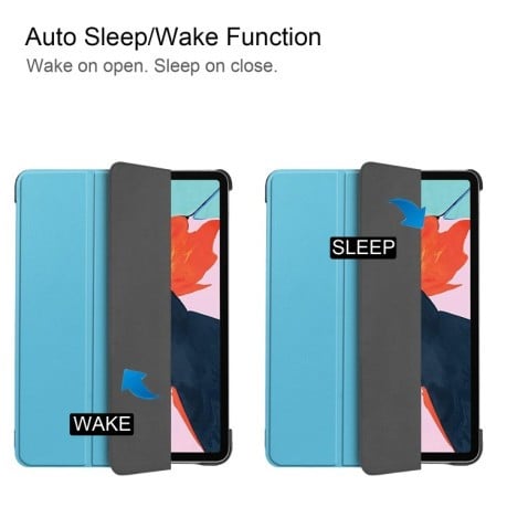 Чехол Custer Texture Three-folding Sleep/Wake-up на iPad Air 10.9 2022/2020 - голубой