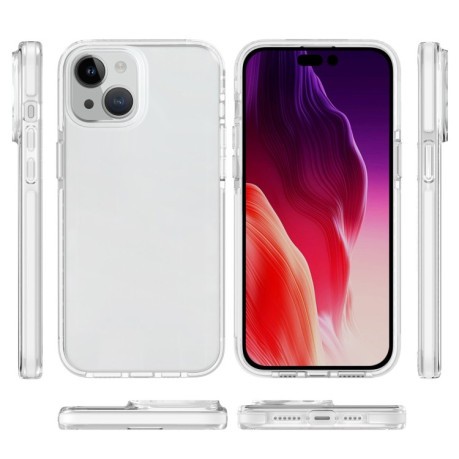 Протиударний чохол Two-color Shockproof для iPhone 15 Plus-прозоро-білий