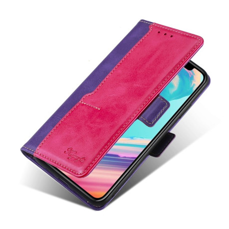 Чехол-книжка Contrast Retro Texture на Samsung Galaxy S22 Plus 5G - пурпурно-красный