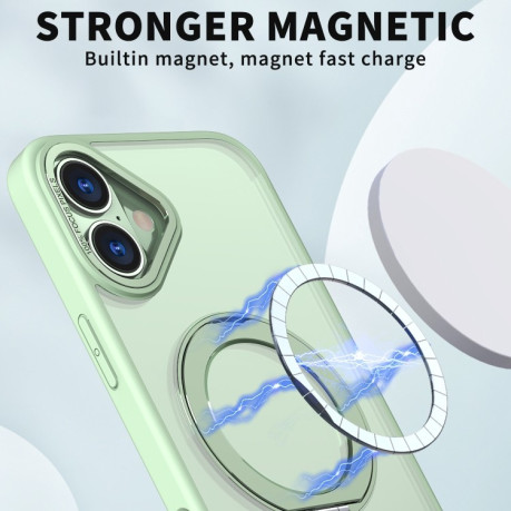 Противоударный чехол Wing Series MagSafe Magnetic Ring Holder для  iPhone 16 Plus - зеленый