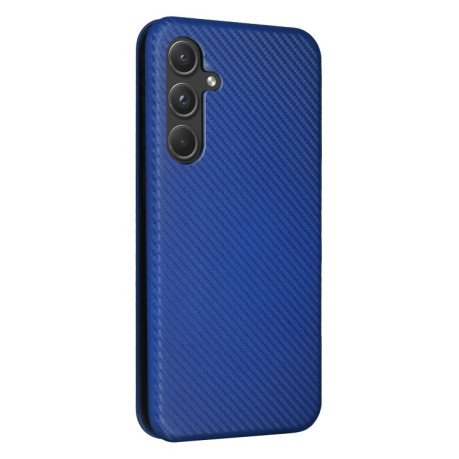 Чехол-книжка Carbon Fiber Texture на Samsung Galaxy A55 5G - синий