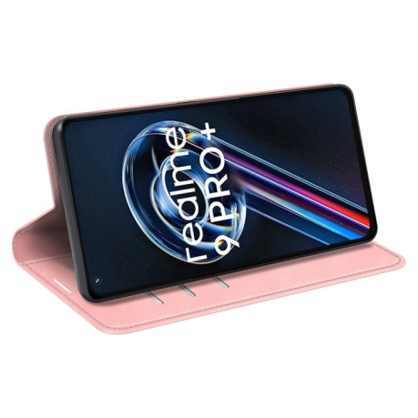 Чехол-книжка Retro Skin Feel Business Magnetic на Realme 9 Pro Plus/ Realme 9 4G - розовый