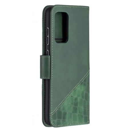 Чохол-книжка Matching Color Crocodile Texture на Samsung Galaxy A72 - зелений
