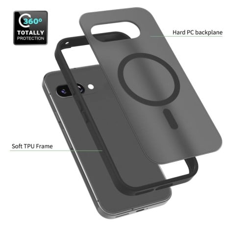 Противоударный чехол Skin Feel TPU Hybrid PC MagSafe для Google Pixel 9a - синий