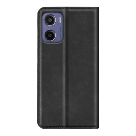 Чехол-книжка Retro Skin Feel Business Magnetic на Motorola Moto E15 - черный