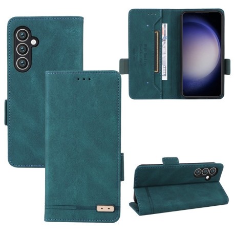 Чехол-книжка Magnetic Clasp Flip для Samsung Galaxy S23 FE 5G - зеленый