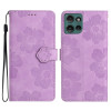 Чехол-книжка Flower Embossing Pattern для Motorola Edge 50 5G - фиолетовый