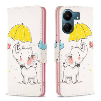 Чохол-книжка Colored Drawing Pattern для Xiaomi Redmi 13C/Poco C65/Poco C65 - Elephant