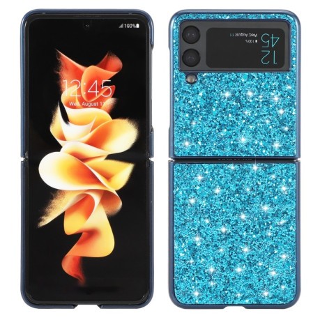 Ударозащитный чехол Glittery Powder на Samsung Galaxy Flip4  - синий