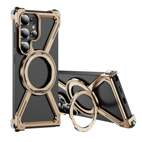Протиударний чохол Titanium Alloy MagSafe Magnetic Airbag Shockproof для Samsung Galaxy S25 Ultra 5G - Desert Gold