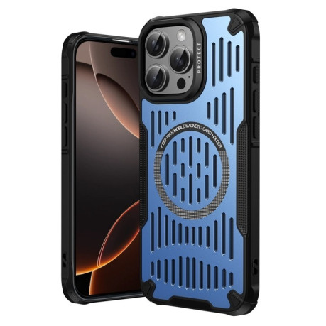 Противоударный чехол Ice Feeling Cooling MagSafe Magnetic для iPhone 16 Pro Max - голубой