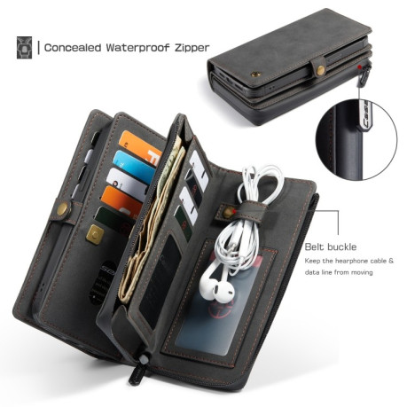 Шкіряний чохол-гаманець CaseMe 018 на iPhone 12 / 12 Pro - чорний