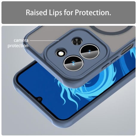 Чехол Fan Dun Series гибрид Frosted с Magsafe на Xiaomi Redmi 15C 5G / 4G EU 173mm - синий