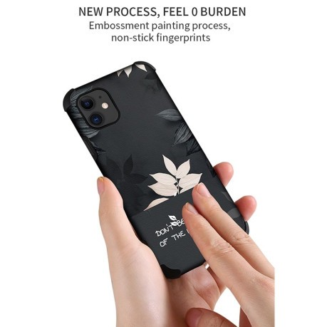 Противоударный чехол Flowers Series для iPhone 12 / 12 Pro - зелены