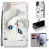 Чохол-книжка Coloured Drawing Cross Samsung Galaxy S22 Ultra 5G - White Kitten