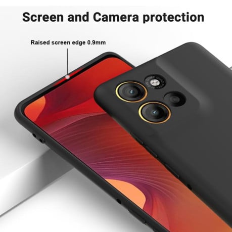Силиконовый чехол Solid Color Liquid Silicone на Motorola Moto G15 Power - черный