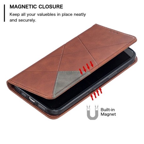 Чехол-книжка Rhombus Texture на iPhone 12 Pro Max - коричневый
