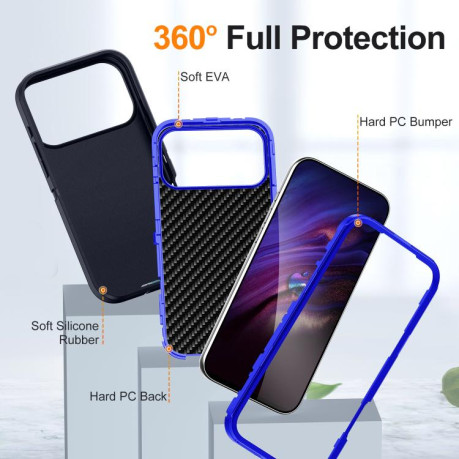 Двосторонний противоударный чехол Life Waterproof Rugged для iPhone 17 Pro Max - синий