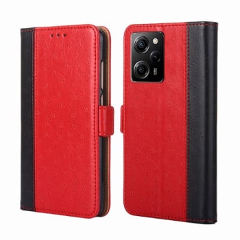 Чехол-книжка Ostrich Texture для Xiaomi Poco X5 Pro  - красный