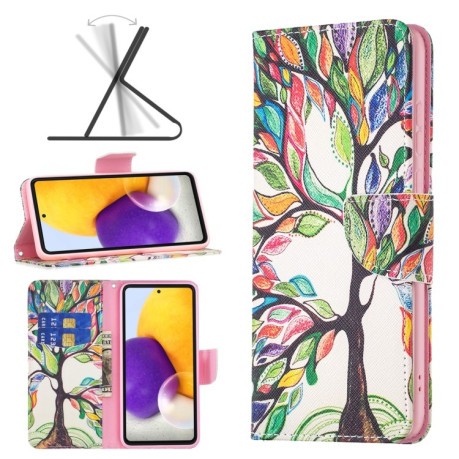 Чохол-гаманець Colored Drawing Pattern для Samsung Galaxy A73 5G - Life Tree