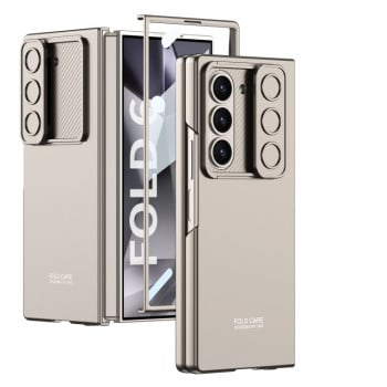 Противоударный чехол GKK Ultra-thin Sliding Window для Samsung Galaxy  Fold 6 - Titanium Gray