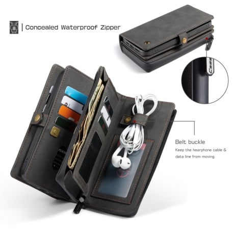 Шкіряний чохол-гаманець CaseMe 018 на iPhone 12 mini - чорний