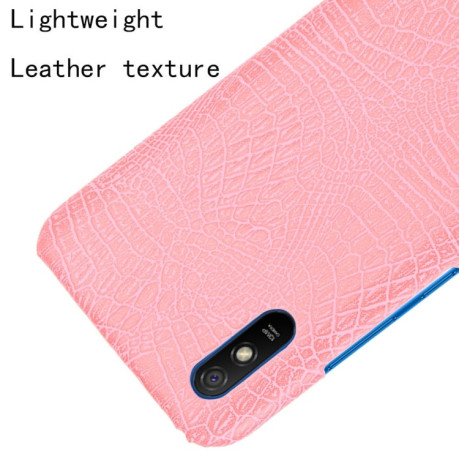 Ударопрочный чехол Crocodile Texture на Xiaomi Redmi 9A - розовый