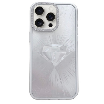 Чехол Diamond Texture для iPhone 16 Pro Max - белый
