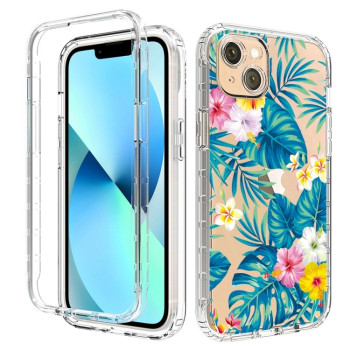 Противоударный чехол Transparent Painted для iPhone 14 - Banana Leaf