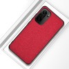 Противоударный чехол Cloth Texture на Xiaomi Mi 11i/Poco F3/Redmi K40/K40 Pro - красный