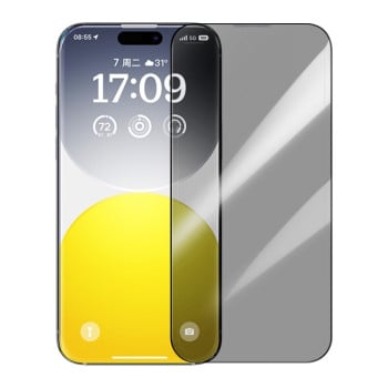 Защитное стекло Baseus Sapphire Series Dustproof Peep-proof для iPhone 15  - черное