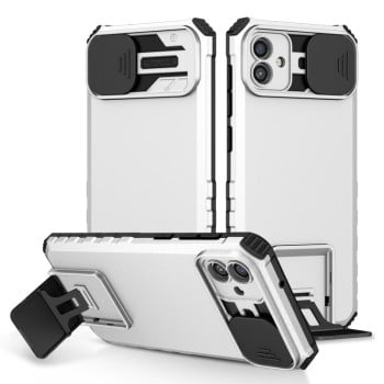 Противоударный чехол Stereoscopic Holder Sliding для Samsung Galaxy A04 4G - белый