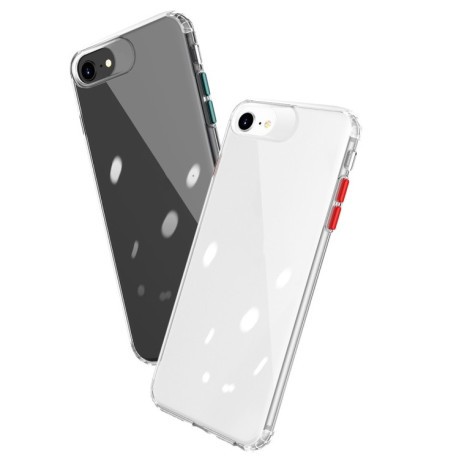 Ударозахисний чохол Color Button Clear на iPhone SE 3/2 2022/2020/7/8 - прозоро-зелений