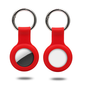 Силиконовый брелок с карабином Keychain Ring для AirTag - красный