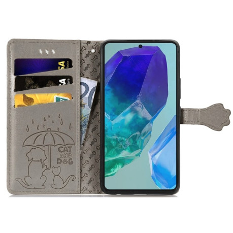 Чехол-книжка Cat and Dog для Samsung Galaxy A16 - серый
