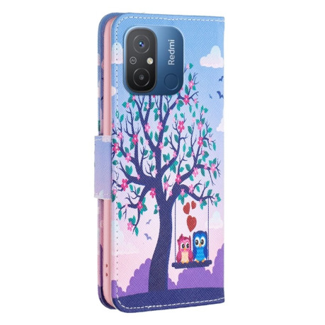 Чехол-книжка Colored Drawing Pattern для Xiaomi Redmi Poco C55/Redmi 12C/11A- Owl