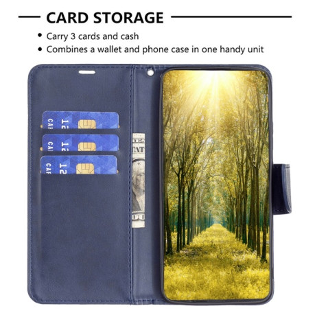Чехол-книжка Lambskin Texture Pure Color для Xiaomi Redmi Note 14 5G/Poco M7 Pro 5G - синий