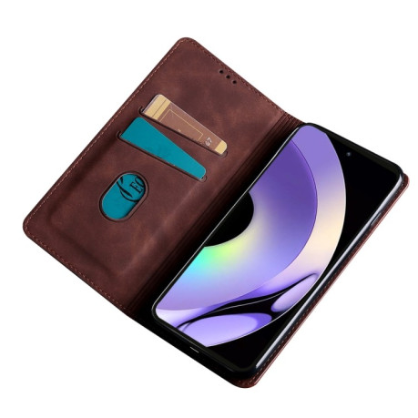 Чехол-книжка Retro-skin Business Magnetic на Realme 10 Pro 5G - темно-коричневый