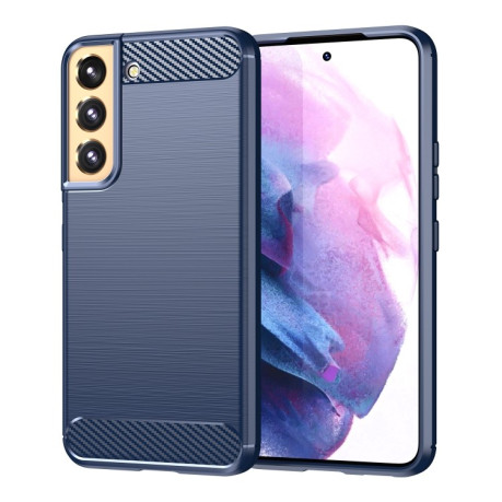 Противоударный чехол Brushed Texture Carbon Fiber на Samsung Galaxy S23 Ultra 5G - синий